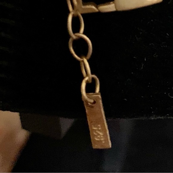 Vintage Duarte Gold Tone Necklace Sz 16” 925 Sterling Linking Rings - Picture 2 of 3